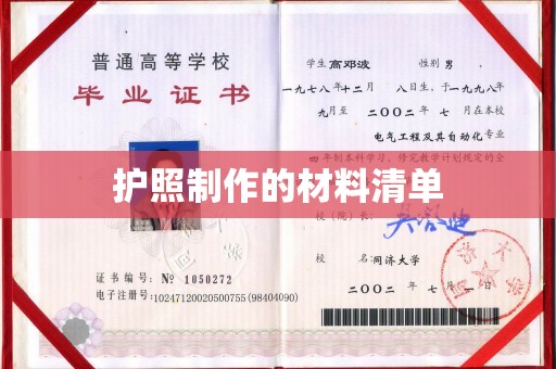 桐城护照制作的材料清单