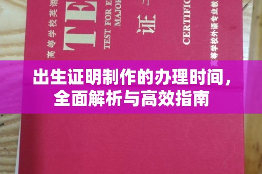 桐城出生证明制作的办理时间，全面解析与高效指南