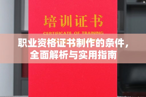 桐城职业资格证书制作的条件，全面解析与实用指南
