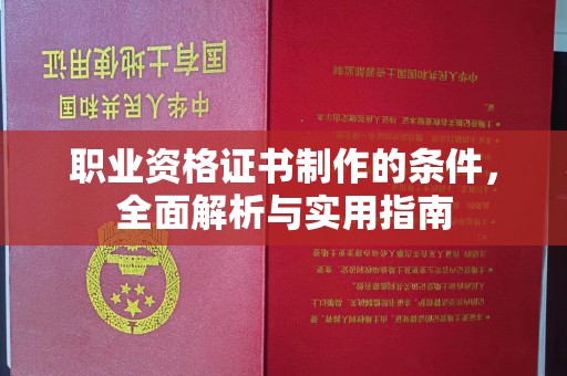 桐城职业资格证书制作的条件，全面解析与实用指南